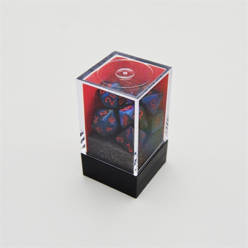 Mini Gemini Black Starlight with Red Dice Set - Rollespilsterninger - Chessex